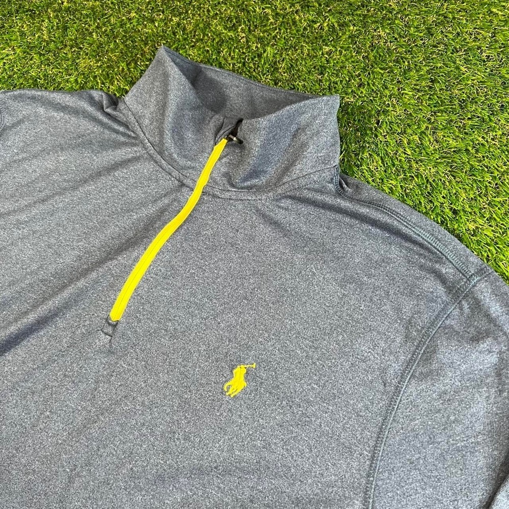 Polo Ralph Lauren Performance 1/4 Zip Pullover Large Navy Blue Active Shirt - Picture 2 of 7